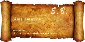 Süss Beatrix névjegykártya